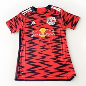 New York Red Bulls Jersey Womens Medium Red MLS Soccer Adidas AEROREADY Home